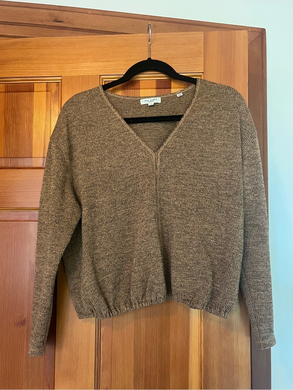Max Studio beige long sleeve shirt